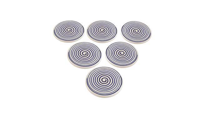 Rue  Coasters - Set of 6 (Blue, Set of 6 Set) by Urban Ladder - Front View Design 1 - 518887