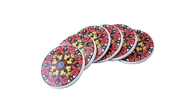 Ilana Coasters - Set of 6 (Red, Set of 6 Set) by Urban Ladder - Cross View Design 1 - 518969