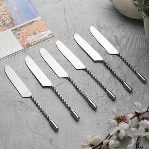 Knives Set Design Crow Stainless Steel Twisted Handle Knives Set - Set of 6 (Silver)