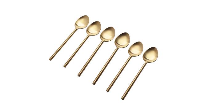 Shark Stainless Steel Tea Spoons Set - Set of 6 (Gold) by Urban Ladder - Cross View Design 1 - 519653