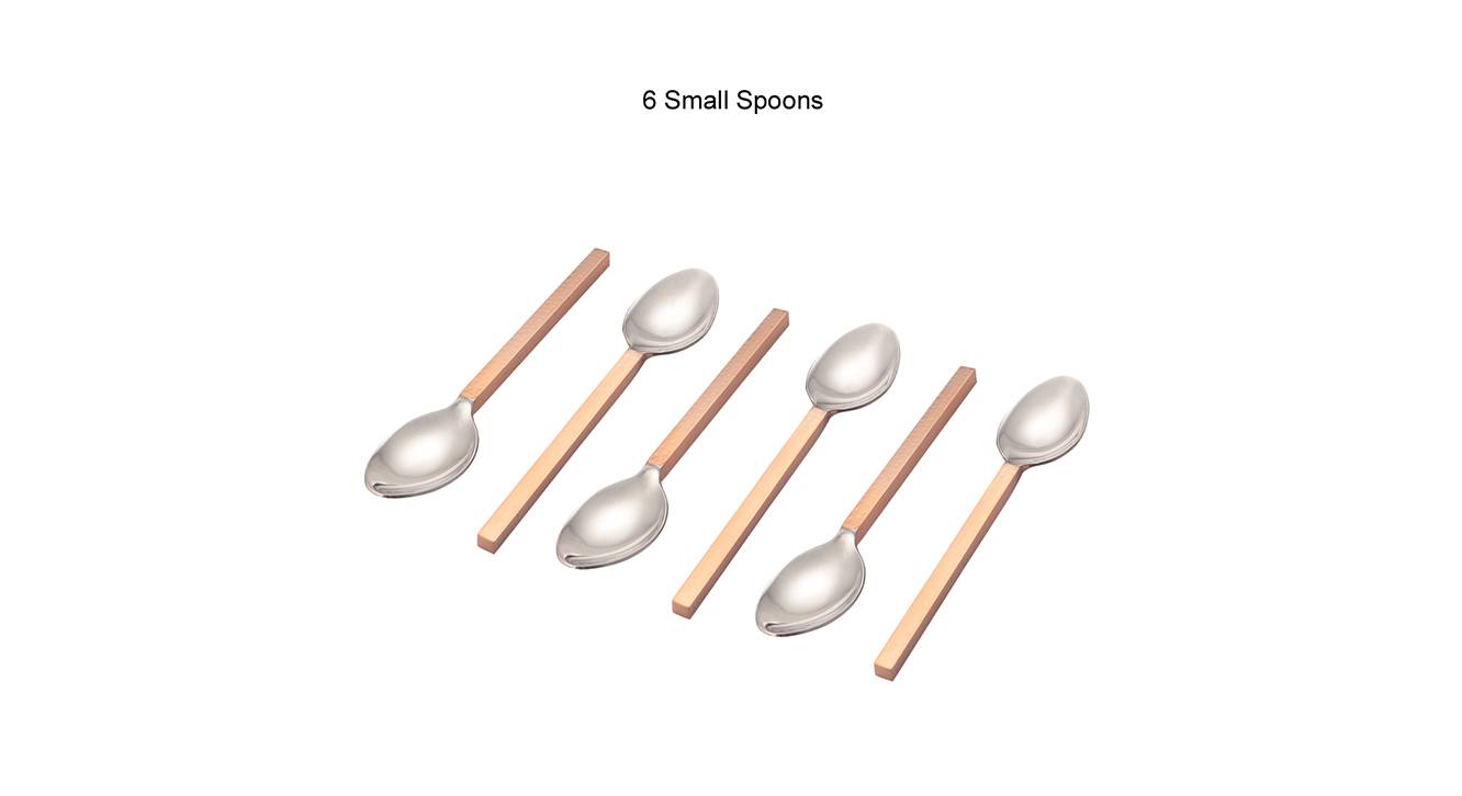 Galena Hammered Copper Handles Stainless Steel Tea Spoons Set Set of