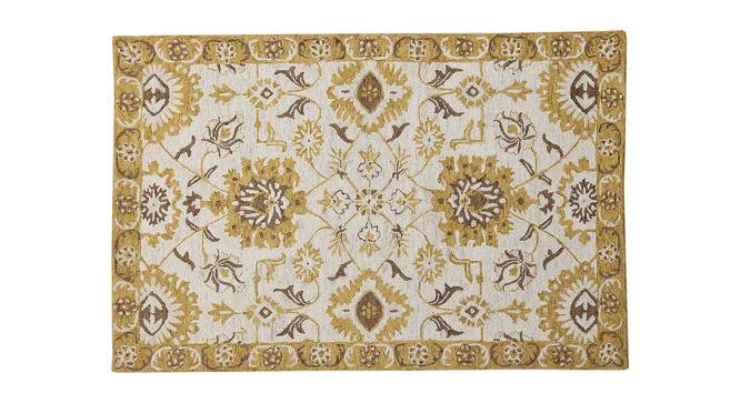 Violette Gold Floral Hand-Tufted Wool 6x4 Feet Carpet (Rectangle Carpet Shape, Golden) by Urban Ladder - Cross View Design 1 - 519981