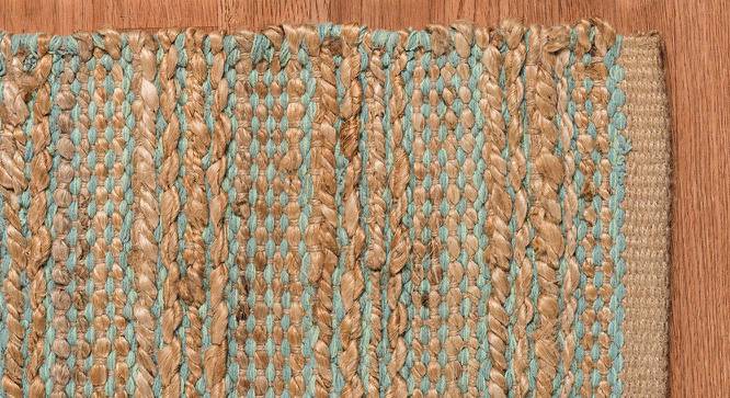 Nyomi Aqua Solid Woven Jute 5x3 Feet Carpet (Aqua, Rectangle Carpet Shape) by Urban Ladder - Front View Design 1 - 519998
