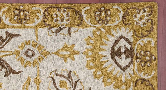 Violette Gold Floral Hand-Tufted Wool 6x4 Feet Carpet (Rectangle Carpet Shape, Golden) by Urban Ladder - Front View Design 1 - 520000