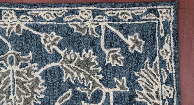 Elisabeth Navy Floral Hand-Tufted Wool 6x4 Feet Carpet (Rectangle Carpet Shape, Navy) by Urban Ladder - Front View Design 1 - 520001