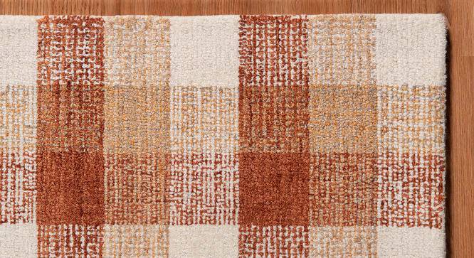 Benjamin Orange Solid Hand-Tufted Wool 10x8 Feet Carpet (Orange, Rectangle Carpet Shape) by Urban Ladder - Front View Design 1 - 520005