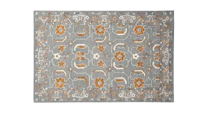 Yamileth Orange Floral Hand-Tufted Wool 6x4 Feet Carpet (Orange, Rectangle Carpet Shape) by Urban Ladder - Cross View Design 1 - 520081
