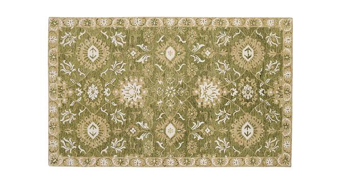 Araceli Olive Green  Floral Hand-Tufted Wool 8x5 Feet Carpet (Rectangle Carpet Shape, Olive Green) by Urban Ladder - Cross View Design 1 - 520083