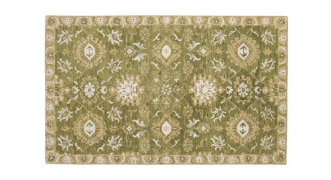 Harleigh Olive Green  Floral Hand-Tufted Wool 10x8 Feet Carpet (Rectangle Carpet Shape, Olive Green) by Urban Ladder - Cross View Design 1 - 520084