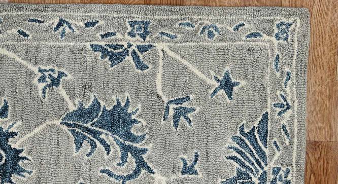 Emani Gray Floral Hand-Tufted Wool 10x8 Feet Carpet (Grey, Rectangle Carpet Shape) by Urban Ladder - Front View Design 1 - 520097