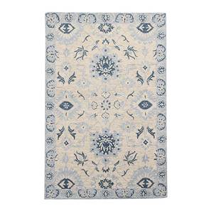 Home Decor Dhamaka Design Light Blue Floral Hand Tufted Wool Carpet