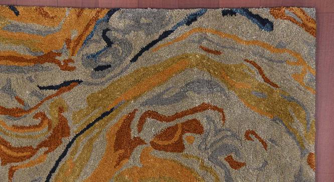 Kenia Orange Solid Hand-Tufted Viscose 6x4 Feet Carpet (Orange, Rectangle Carpet Shape) by Urban Ladder - Front View Design 1 - 520196