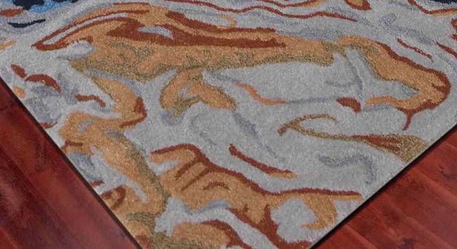 Samira Orange Solid Hand-Tufted Viscose 8x5 Feet Carpet (Orange, Rectangle Carpet Shape) by Urban Ladder - Front View Design 1 - 520197