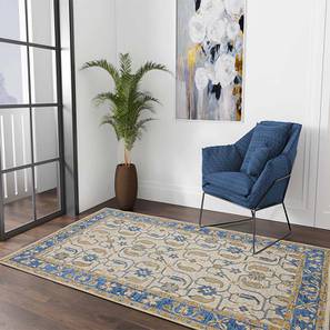Carpet Collections Design Royal Blue Floral Hand Tufted Wool Carpet