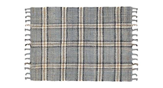 Whitley Blue Solid Woven Jute 5.5x3.5 Feet Carpet (Blue, Rectangle Carpet Shape) by Urban Ladder - Cross View Design 1 - 520280