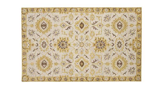 Paityn Gold Floral Hand-Tufted Wool 10x8 Feet Carpet (Rectangle Carpet Shape, Golden) by Urban Ladder - Cross View Design 1 - 520287