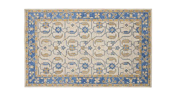 Mazikeen Royal Blue Floral Hand-Tufted Wool 8x5 Feet Carpet (Rectangle Carpet Shape, Royal Blue) by Urban Ladder - Cross View Design 1 - 520289