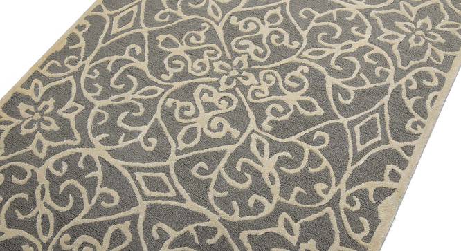 Raya Platinum Solid Hand-Tufted Viscose 6x4 Feet Carpet (Rectangle Carpet Shape, Platinum) by Urban Ladder - Front View Design 1 - 520295
