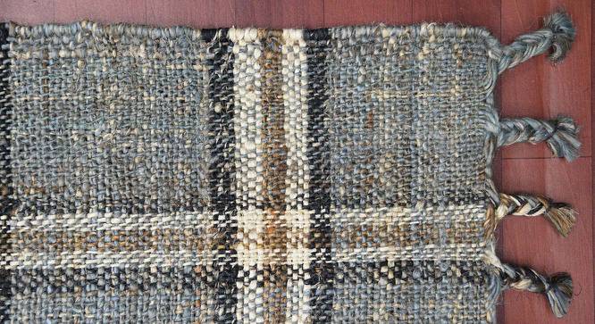 Whitley Blue Solid Woven Jute 5.5x3.5 Feet Carpet (Blue, Rectangle Carpet Shape) by Urban Ladder - Front View Design 1 - 520297