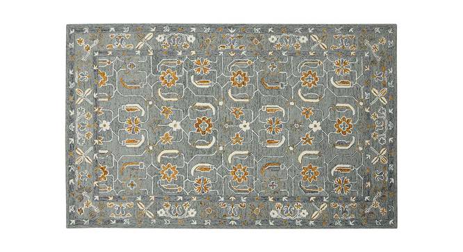 Luisa Orange Floral Hand-Tufted Wool 10x8 Feet Carpet (Orange, Rectangle Carpet Shape) by Urban Ladder - Cross View Design 1 - 520388