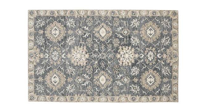 Melani Gray Floral Hand-Tufted Wool 8x5 Feet Carpet (Grey, Rectangle Carpet Shape) by Urban Ladder - Cross View Design 1 - 520389