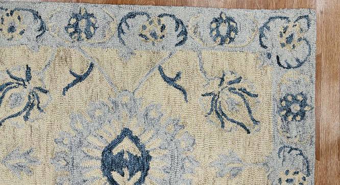 Kaiya Light Blue Floral Hand-Tufted Wool 8x5 Feet Carpet (Rectangle Carpet Shape, Light Blue) by Urban Ladder - Front View Design 1 - 520405