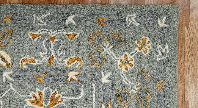 Luisa Orange Floral Hand-Tufted Wool 10x8 Feet Carpet (Orange, Rectangle Carpet Shape) by Urban Ladder - Front View Design 1 - 520406