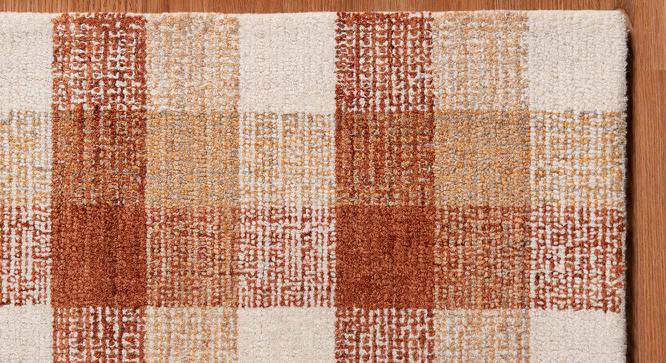 James Orange Solid Hand-Tufted Wool 7.5x5 Feet Carpet (Orange, Rectangle Carpet Shape) by Urban Ladder - Front View Design 1 - 520408