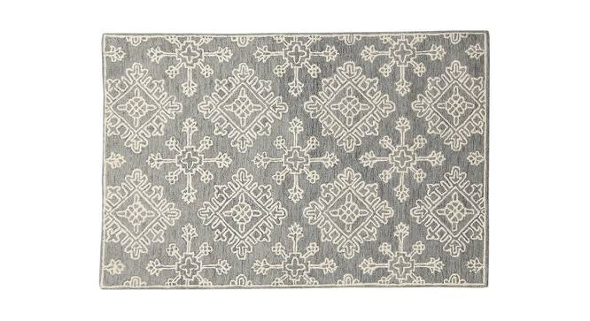 Tina Shale Gray Geometric Hand-Tufted Wool 6x4 Feet Carpet (Rectangle Carpet Shape, Shale Grey) by Urban Ladder - Cross View Design 1 - 520469