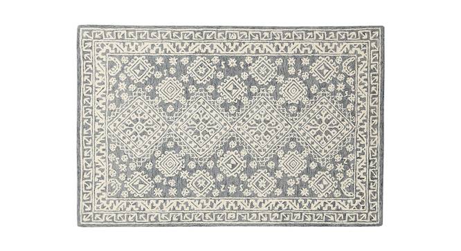 Anais Slate Gray Geometric Hand-Tufted Wool 6x4 Feet Carpet (Rectangle Carpet Shape, Slate Grey) by Urban Ladder - Cross View Design 1 - 520472