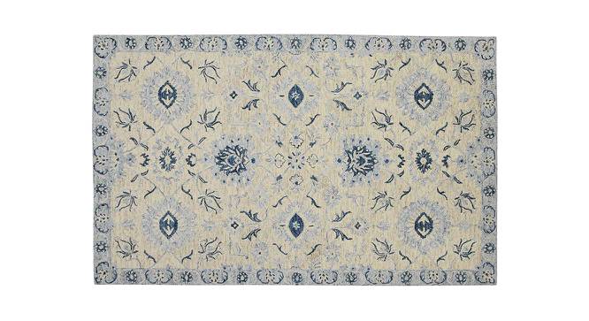 Nathalia Light Blue Floral Hand-Tufted Wool 10x8 Feet Carpet (Rectangle Carpet Shape, Light Blue) by Urban Ladder - Cross View Design 1 - 520476