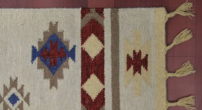 Jade Red Abstract Woven Wool 5x3 Feet Carpet (Red, Rectangle Carpet Shape) by Urban Ladder - Front View Design 1 - 520478