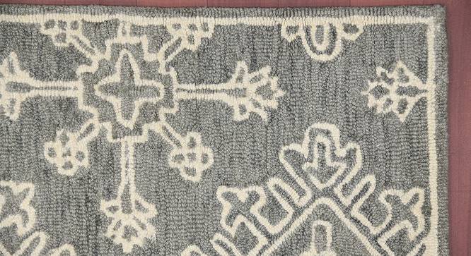 Tina Shale Gray Geometric Hand-Tufted Wool 6x4 Feet Carpet (Rectangle Carpet Shape, Shale Grey) by Urban Ladder - Front View Design 1 - 520480