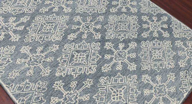 Judith Gray Steel Geometric Hand-Tufted Wool 7.5x5 Feet Carpet (Rectangle Carpet Shape, Grey Steel) by Urban Ladder - Front View Design 1 - 520481
