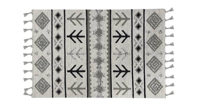 Orion Ivory Abstract Woven Wool 5x3 Feet Carpet (Rectangle Carpet Shape, Ivory) by Urban Ladder - Cross View Design 1 - 520516