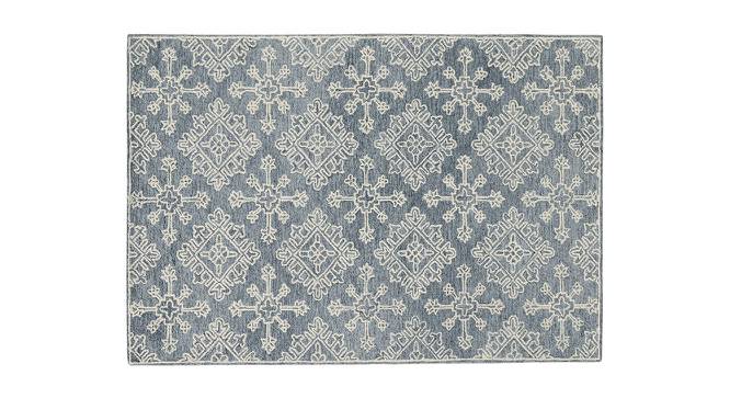 Robin Gray Steel Geometric Hand-Tufted Wool 9.5x7.5 Feet Carpet (Rectangle Carpet Shape, Grey Steel) by Urban Ladder - Cross View Design 1 - 520522