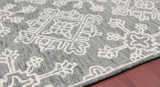Ellison Gray Steel Geometric Hand-Tufted Wool 6x4 Feet Carpet (Rectangle Carpet Shape, Grey Steel) by Urban Ladder - Design 1 Close View - 520551