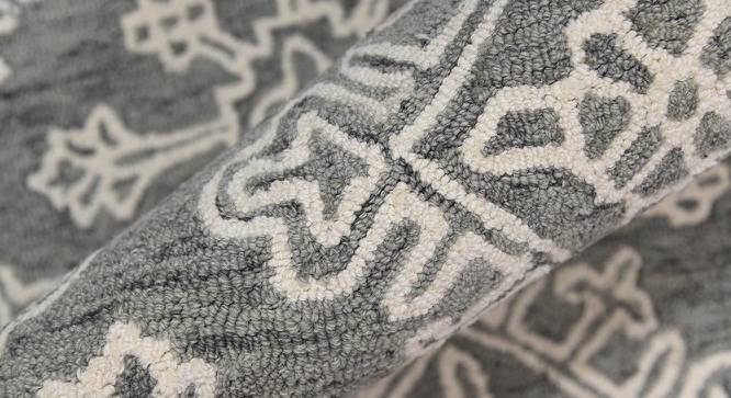 Ellison Gray Steel Geometric Hand-Tufted Wool 6x4 Feet Carpet (Rectangle Carpet Shape, Grey Steel) by Urban Ladder - Design 1 Close View - 520558
