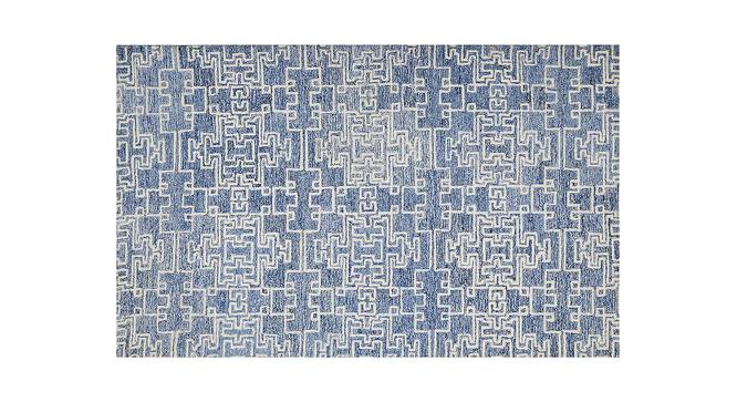 Jamie Blue Solid Hand-Tufted Wool 8x5 Feet Carpet (Blue, Rectangle Carpet Shape) by Urban Ladder - Cross View Design 1 - 520572