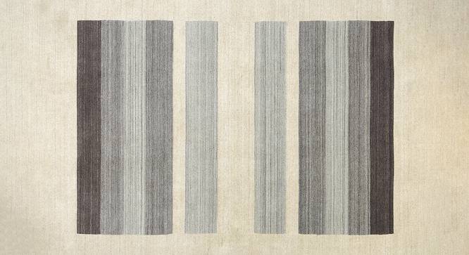 Elizabeth Ivory Solid Woven Viscose 8x5 Feet Carpet (Rectangle Carpet Shape, Ivory) by Urban Ladder - Cross View Design 1 - 520575