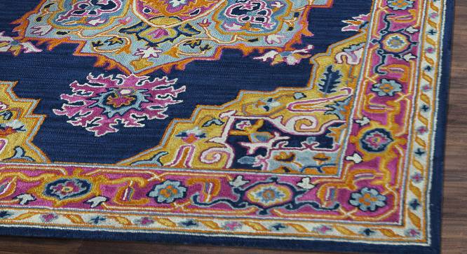 Sarah Navy Solid Hand-Tufted Wool 9.5x7.5 Feet Carpet (Rectangle Carpet Shape, Navy) by Urban Ladder - Cross View Design 1 - 520576