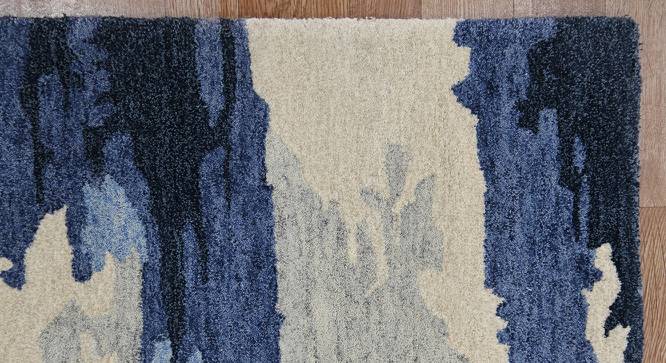 Jane Navy Abstract Hand-Tufted Viscose 8x5 Feet Carpet (Rectangle Carpet Shape, Navy) by Urban Ladder - Front View Design 1 - 520577