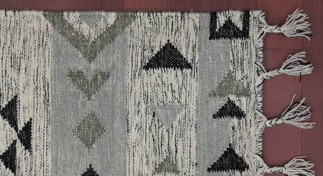 Jayce Silver Abstract Woven Wool 5x3 Feet Carpet (Silver, Rectangle Carpet Shape) by Urban Ladder - Front View Design 1 - 520579