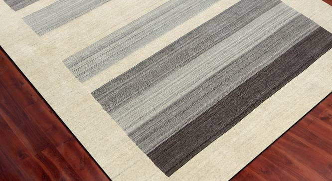 Elizabeth Ivory Solid Woven Viscose 8x5 Feet Carpet (Rectangle Carpet Shape, Ivory) by Urban Ladder - Front View Design 1 - 520584