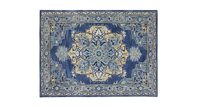 Linda Steel Blue Solid Hand-Tufted Wool 9.5x7.5 Feet Carpet (Rectangle Carpet Shape, Steel Blue) by Urban Ladder - Cross View Design 1 - 520620