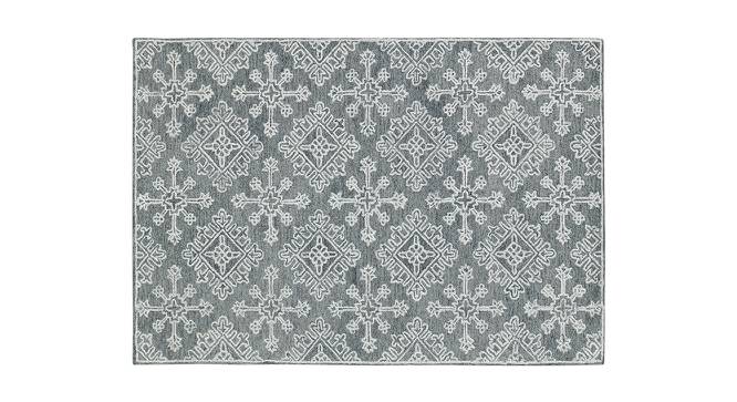 Clarissa Graphite Geometric Hand-Tufted Wool 7.5x5 Feet Carpet (Rectangle Carpet Shape, Graphite) by Urban Ladder - Cross View Design 1 - 520622