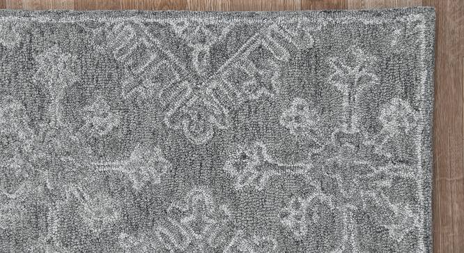 Clarissa Graphite Geometric Hand-Tufted Wool 7.5x5 Feet Carpet (Rectangle Carpet Shape, Graphite) by Urban Ladder - Front View Design 1 - 520632