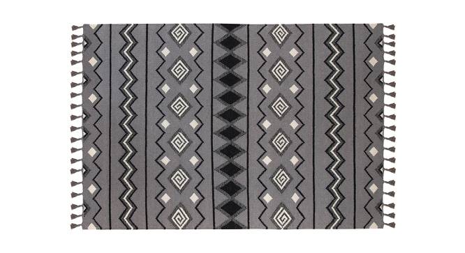 Ailani Dove Gray Abstract Woven Wool 8x5 Feet Carpet (Rectangle Carpet Shape, Dove Grey) by Urban Ladder - Cross View Design 1 - 520668