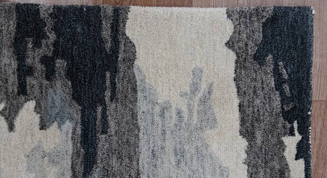 Holden Dark Gray Abstract Hand-Tufted Viscose 5x3 Feet Carpet (Rectangle Carpet Shape, Dark Grey) by Urban Ladder - Front View Design 1 - 520673