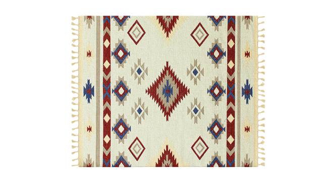 Zola Red Abstract Woven Wool 8x5 Feet Carpet (Red, Rectangle Carpet Shape) by Urban Ladder - Cross View Design 1 - 520710